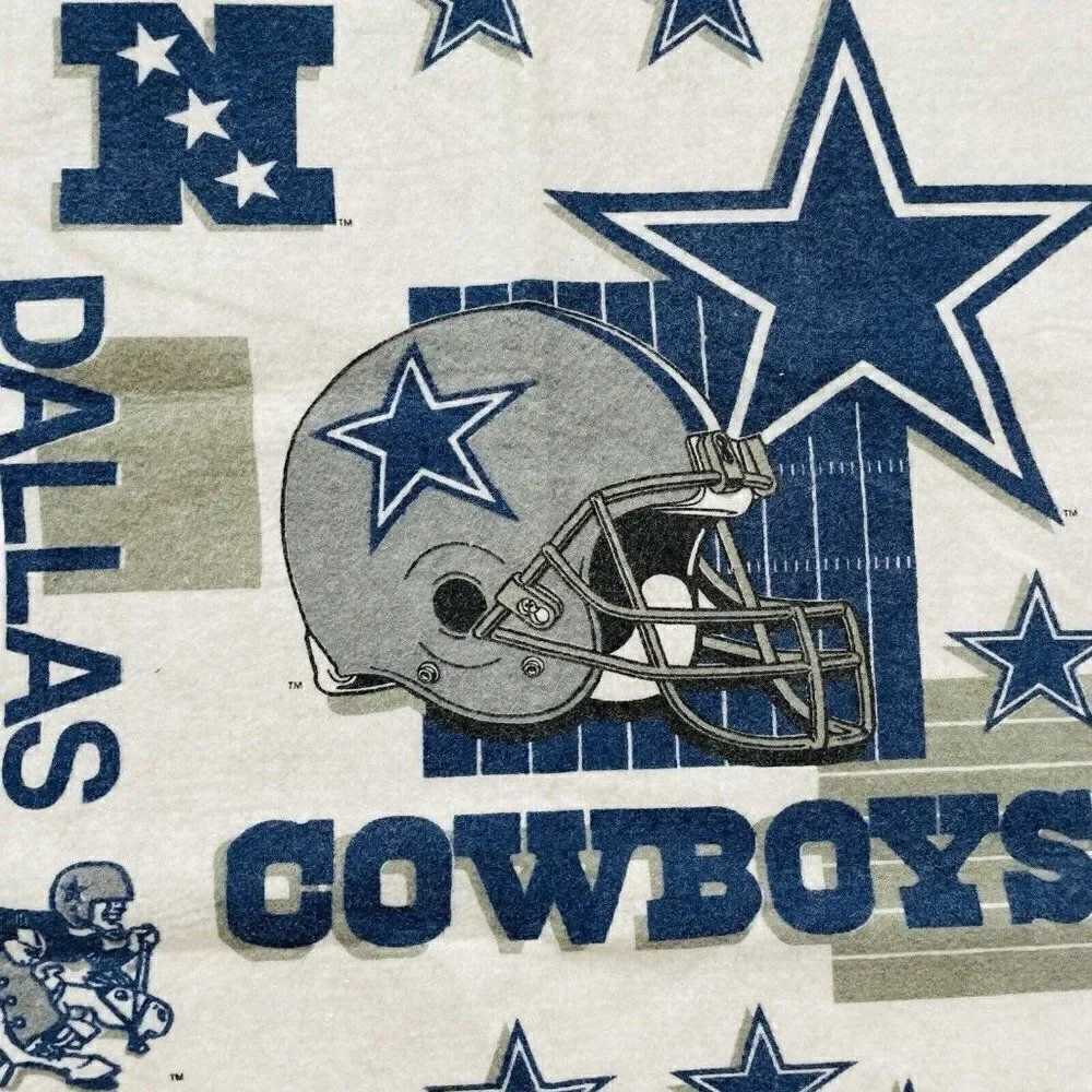 Vintage 90s Dallas Cowboys Blanket Throw Football 63
